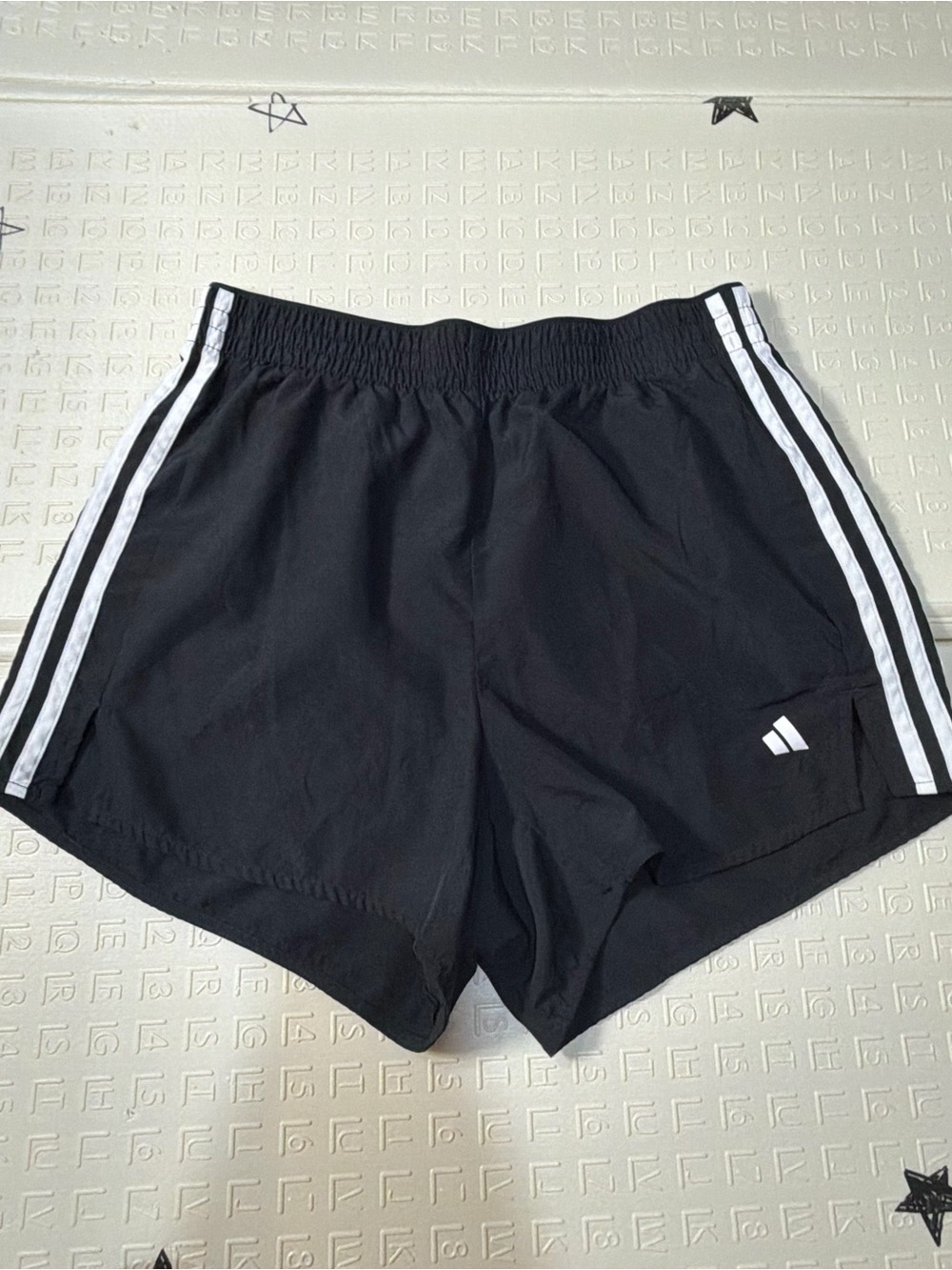 adidas Black Women's Athletic Shorts with White Side Stripes